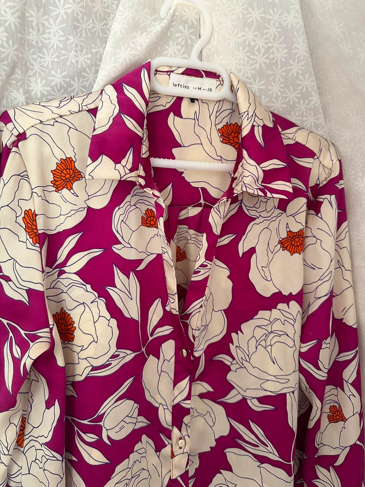 Camisa color fucsia y blanco – Lefties – taille M / 38 / 10 2