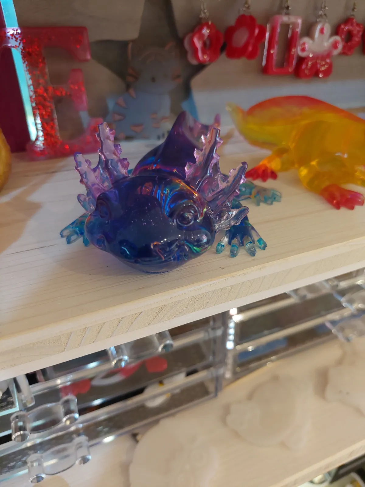 Axolotl violet en resine epoxy 3