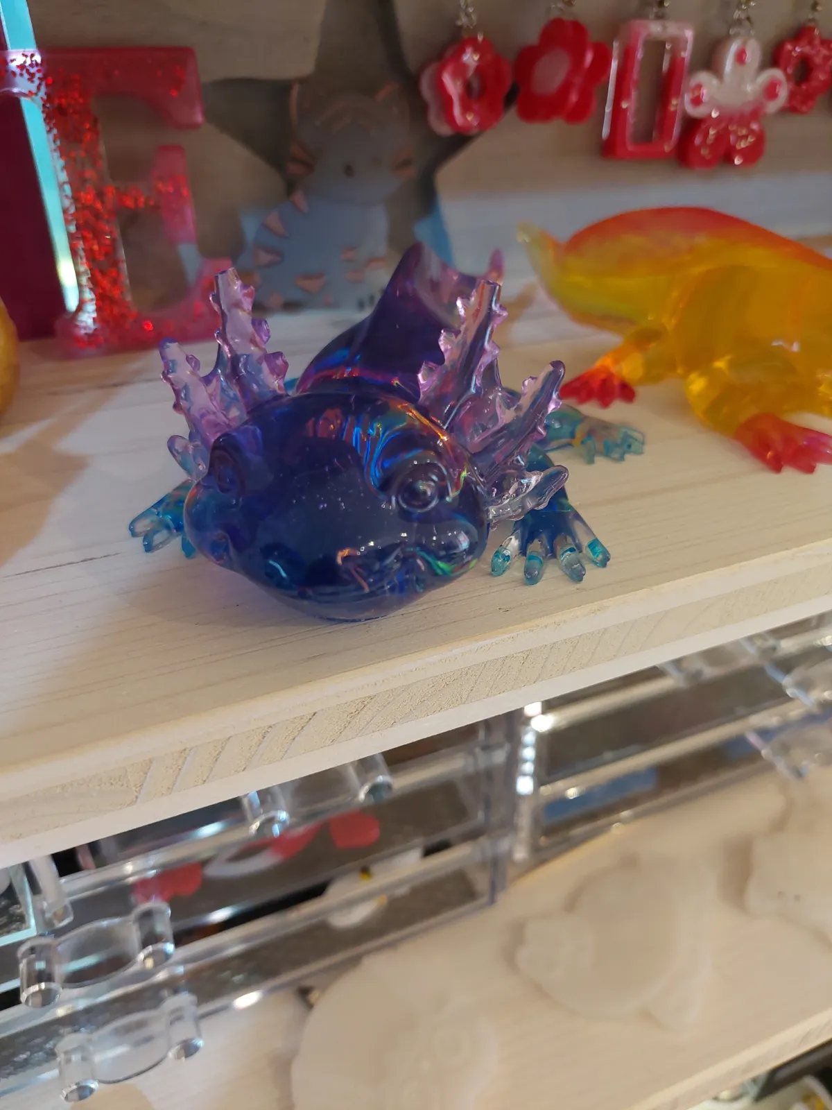 Axolotl violet en resine epoxy 2
