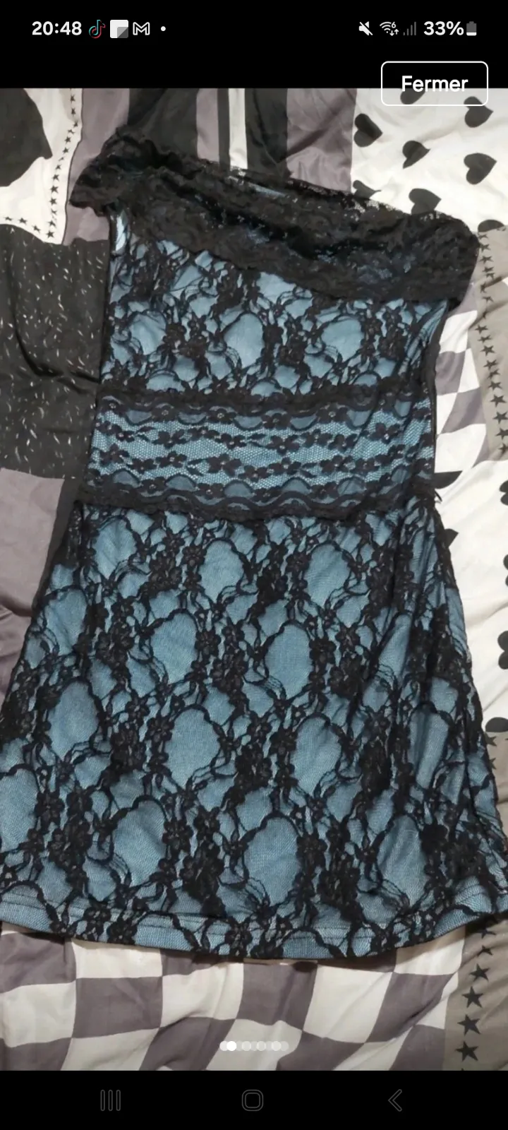 Black Lace Off-Shoulder Cocktail Dress 3