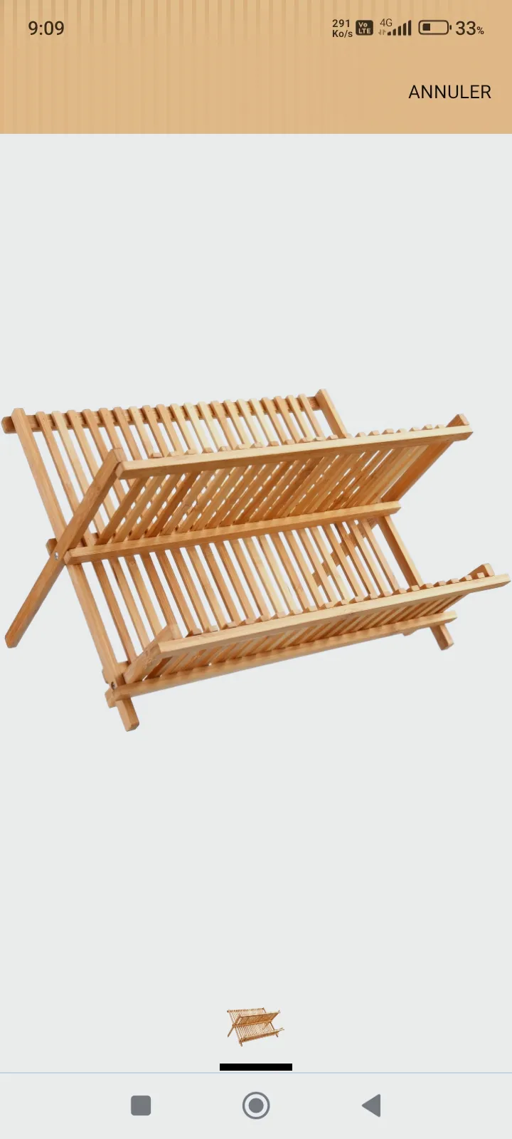Égouttoir pliable 2 niveau bambou  – Amazon 2