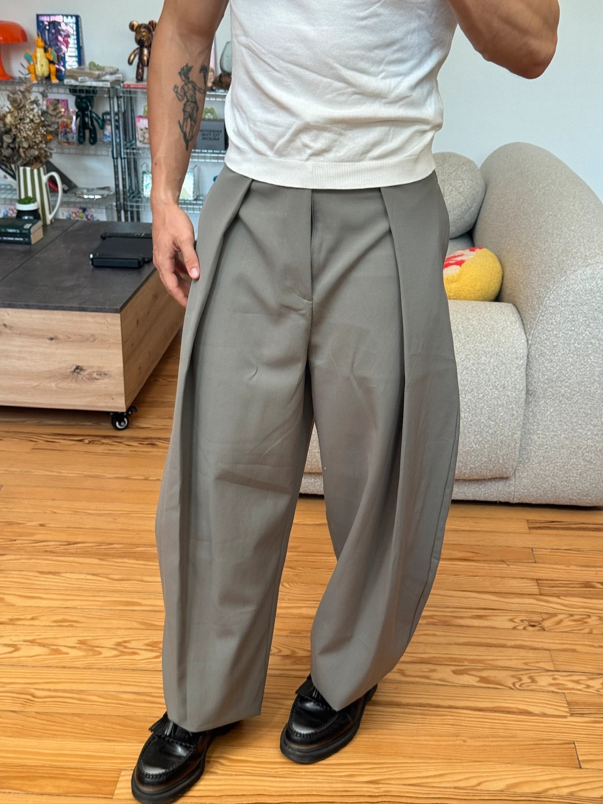Zara Pantalon Vert Ample Taille S – Zara – taille S 5