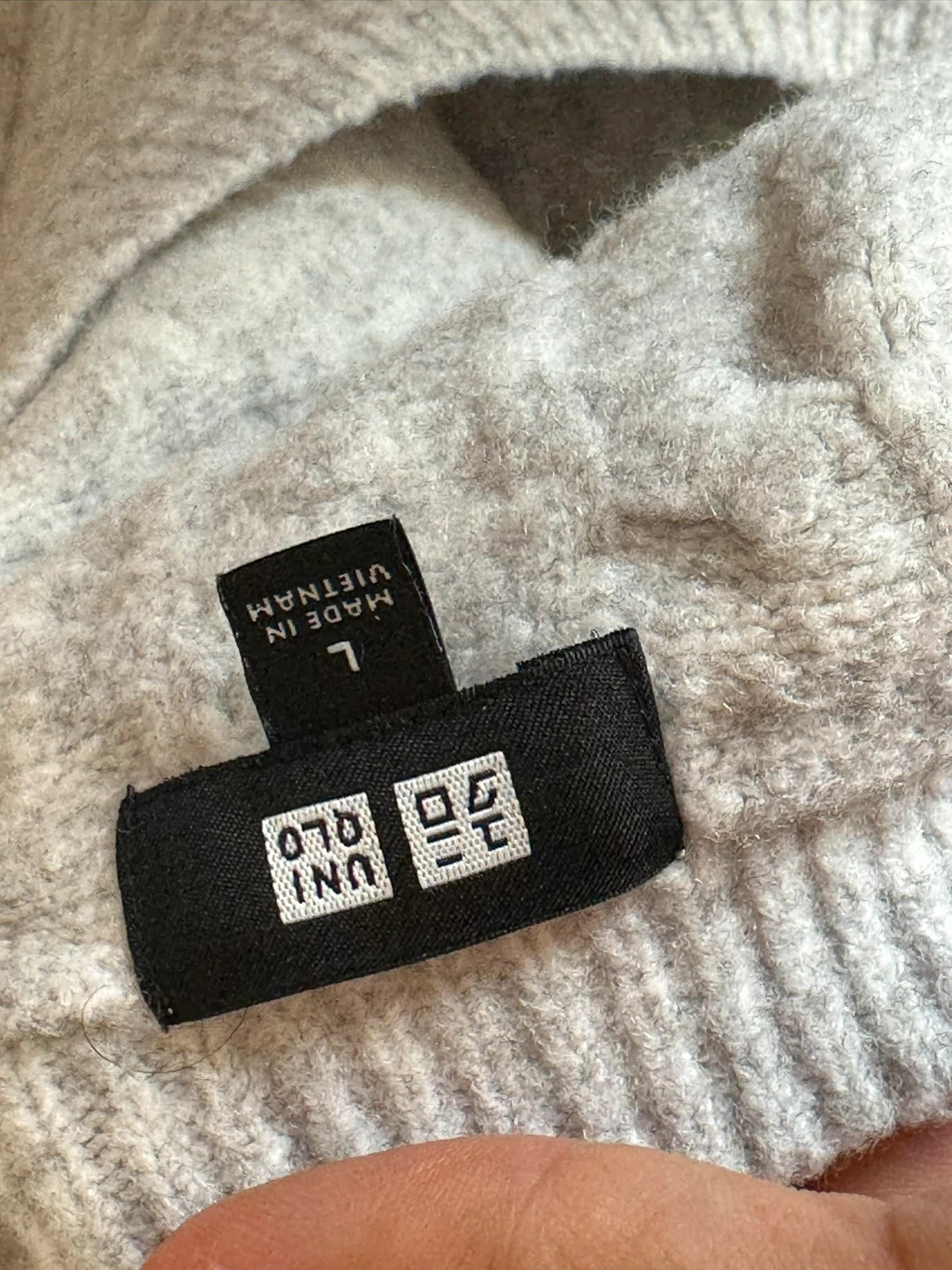 Pull torsadé gris Uniqlo – Uniqlo – taille L 5