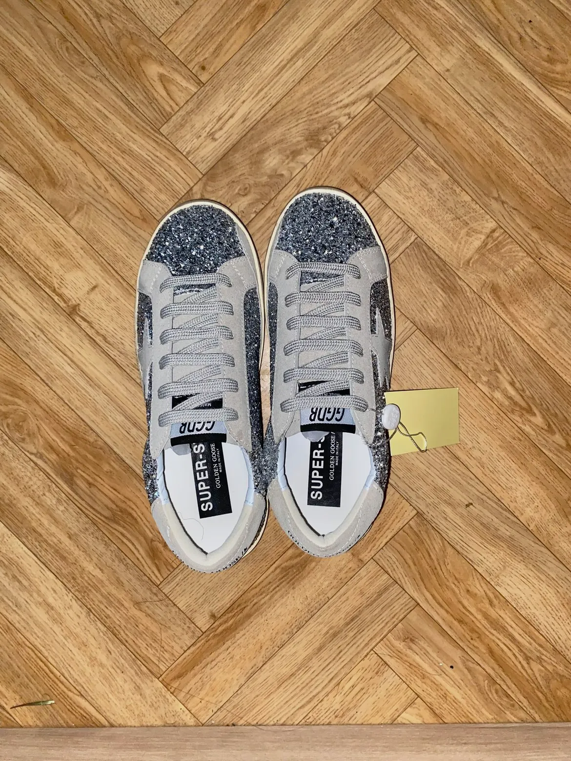 Baskets Golden Goose Super-Star pailletées argentées – Golden Goose – taille EU 39 5