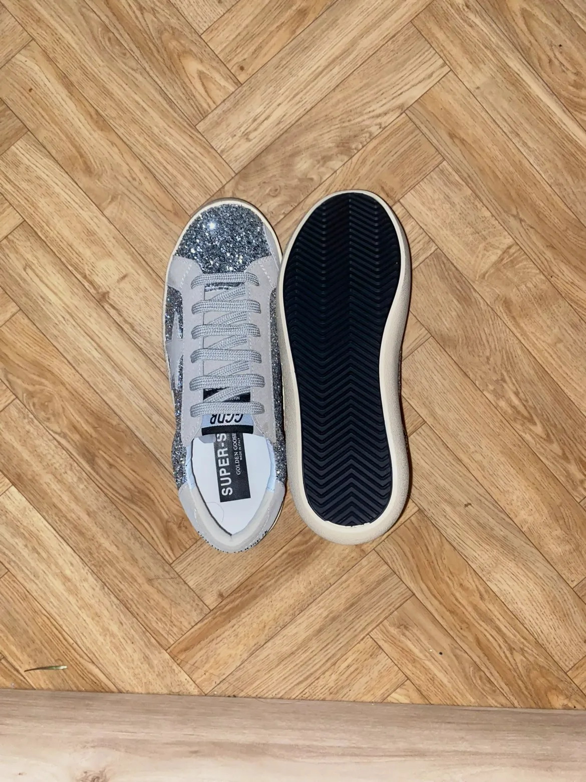 Baskets Golden Goose Super-Star pailletées argentées – Golden Goose – taille EU 39 4