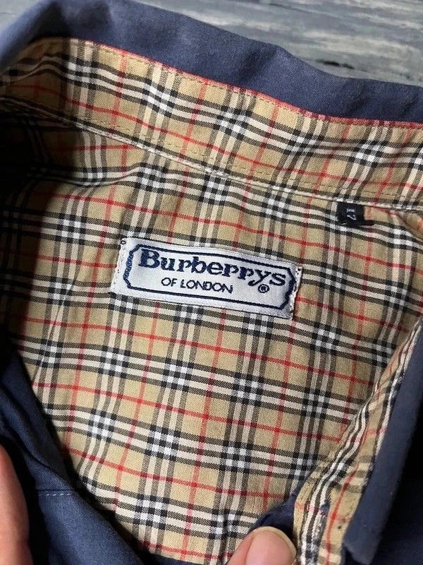 Chemise Burberry vintage bleu marine - col 17½ - XL – Burberry – taille XL 3