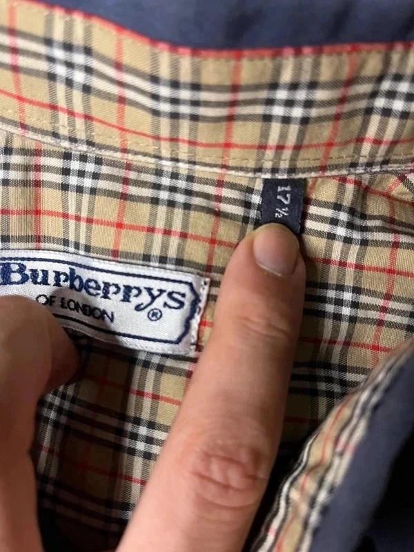 Chemise Burberry vintage bleu marine - col 17½ - XL – Burberry – taille XL 4