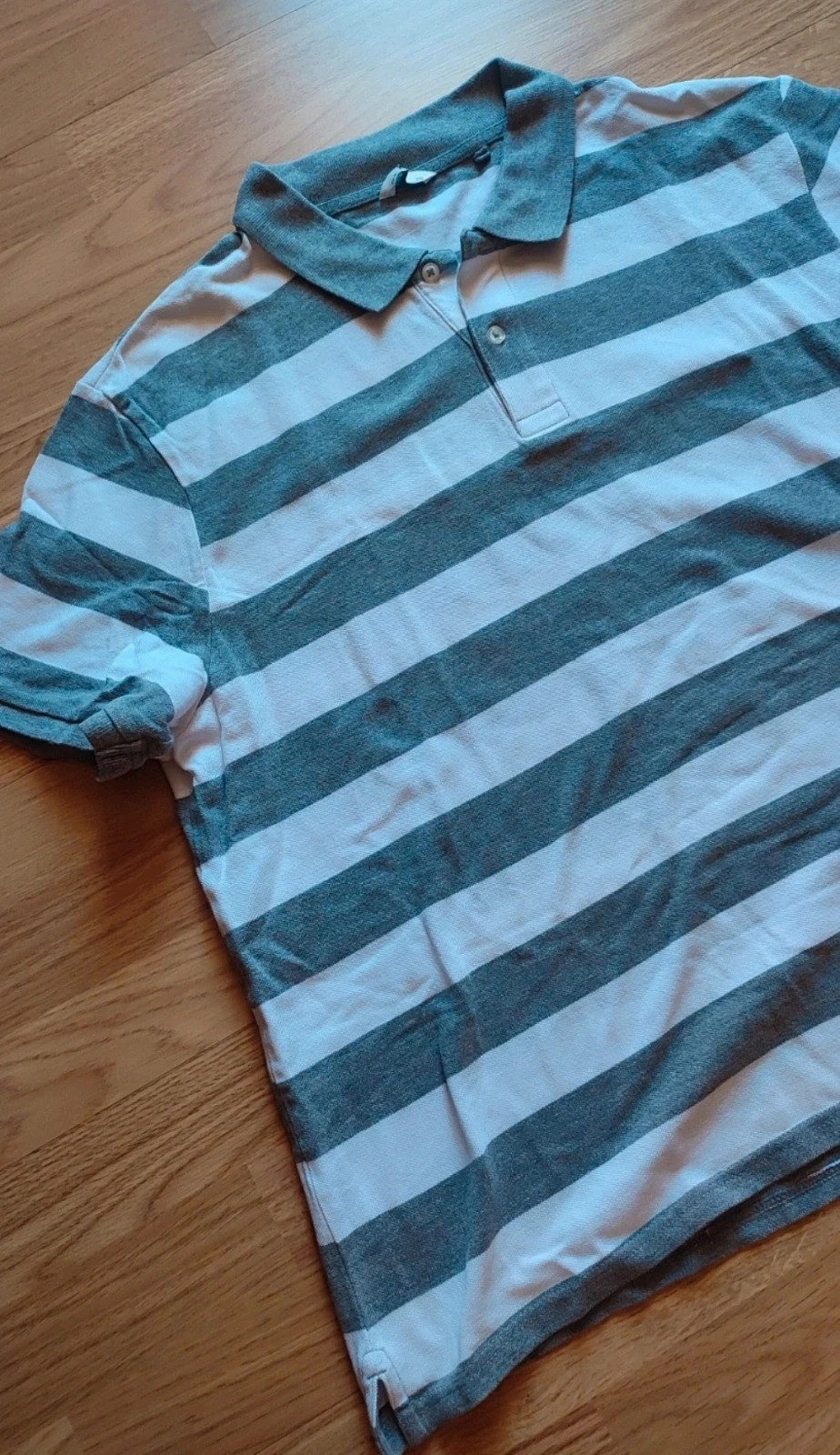 Polo de rayas gris y blanco hombre talla XXL – C&A – taille XXL 2