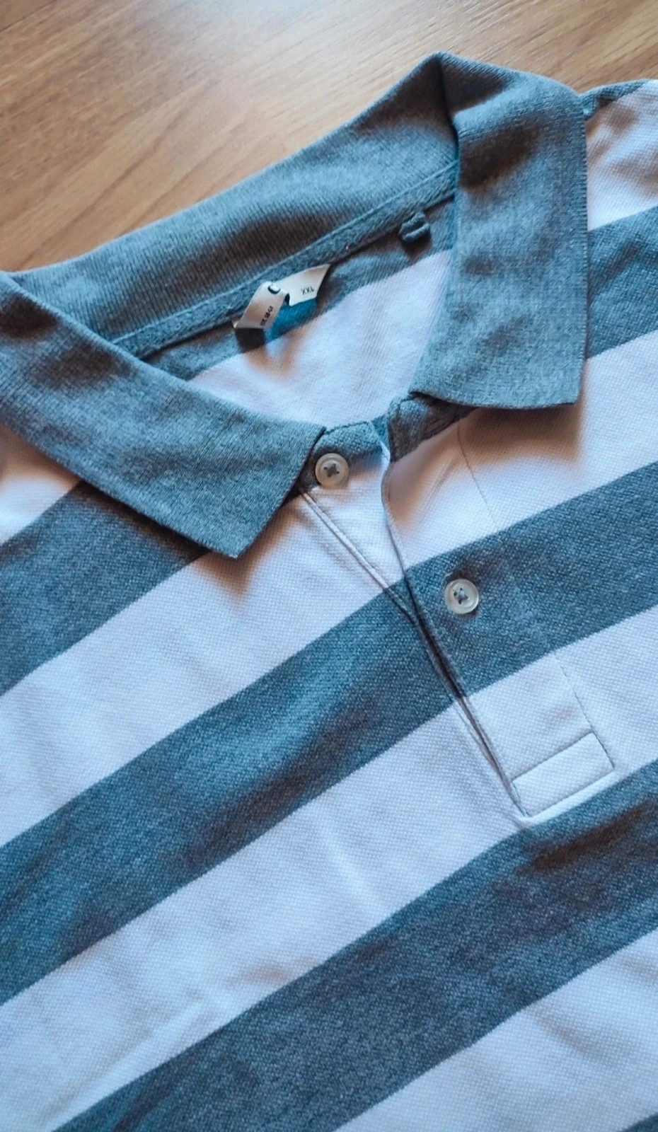 Polo de rayas gris y blanco hombre talla XXL – C&A – taille XXL 3