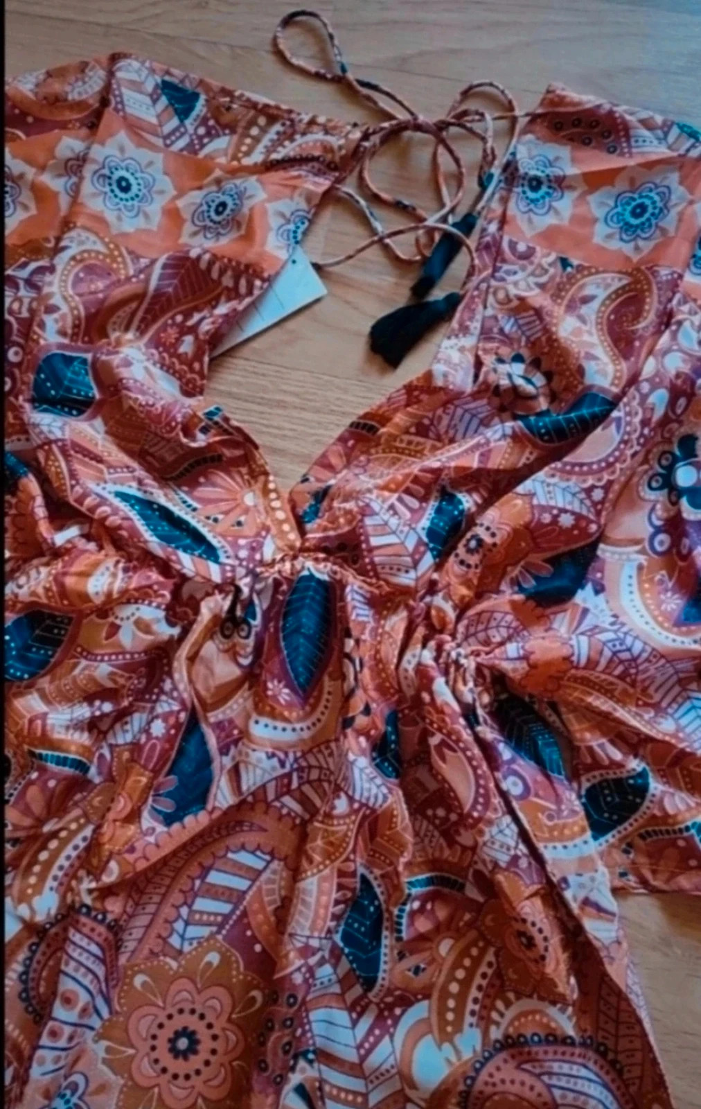 Vestido boho estampado talla única | Ajustable con cinturón – marca local – taille Taille unique 3
