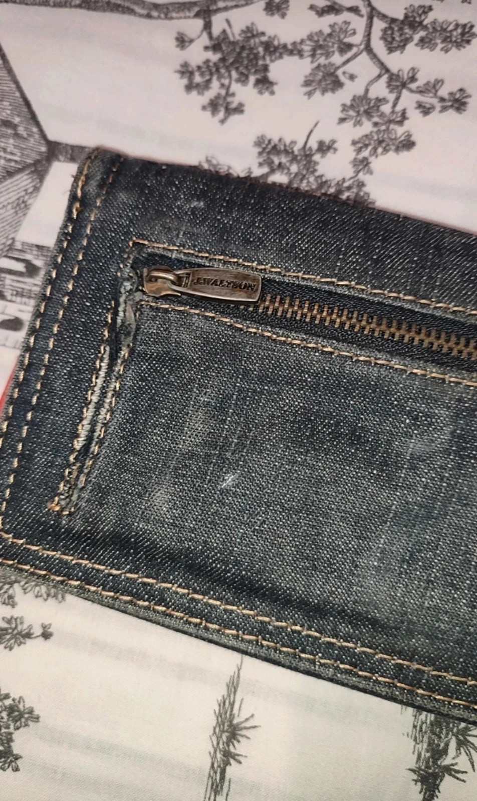 Monedero/Cartera negra con efecto vaquero | Amplio, práctico y elegante – marca local 2