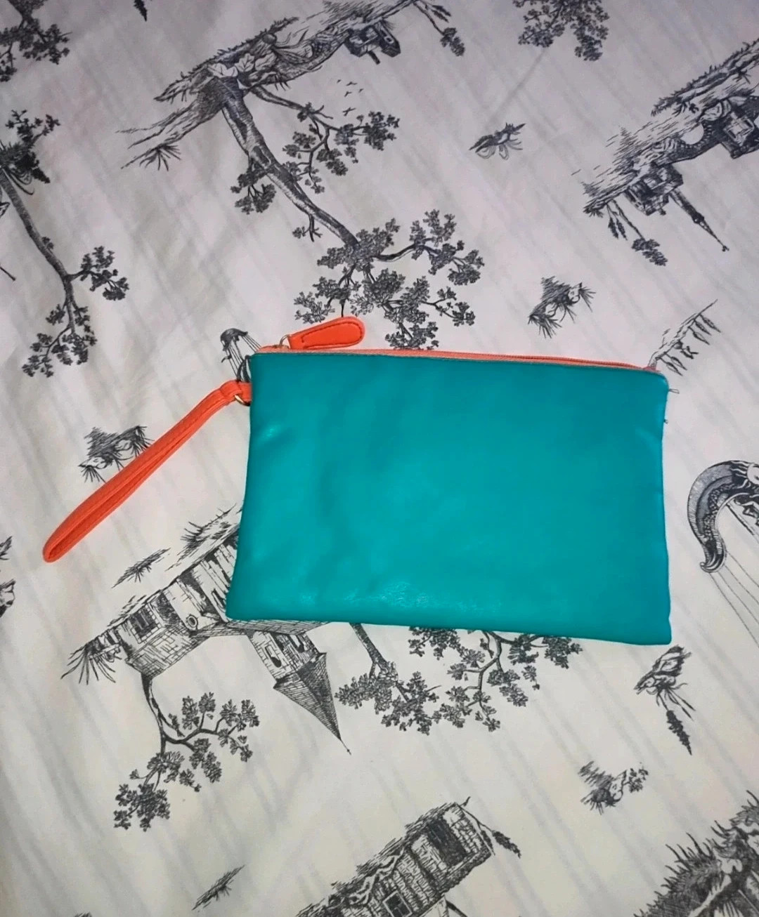Pack Blanco: Bolso de mano + Cartera a juego | Turquesa y coral | Muy práctico y original – Blanco 2