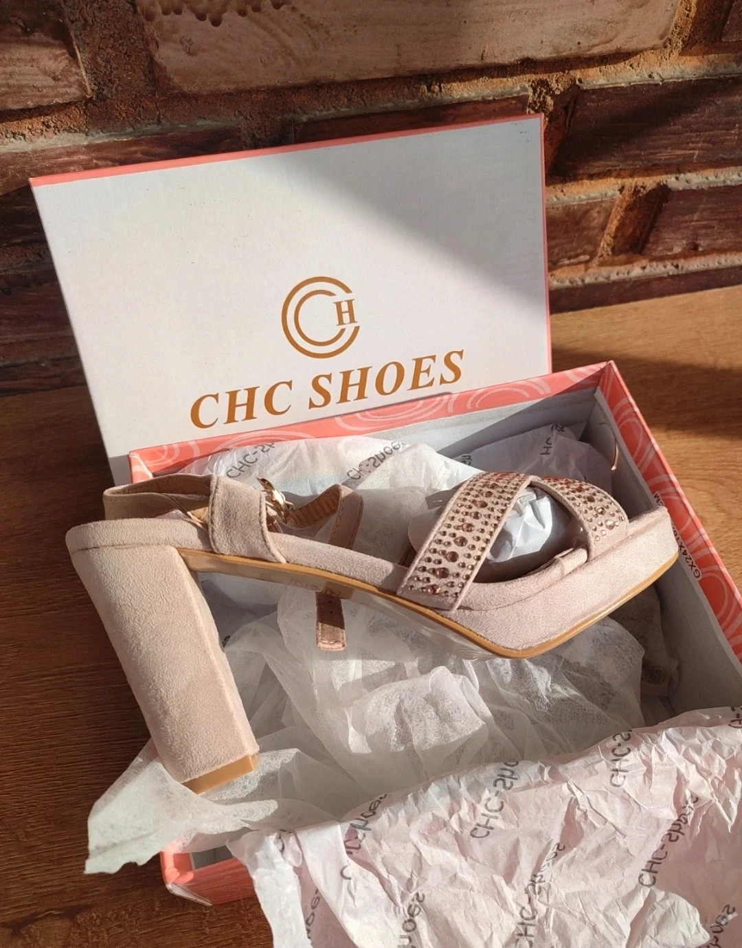 Sandalias de tacón beige con pedrería – NUEVAS a estrenar – Talla 38 – CHC-Shoes – taille 38 4
