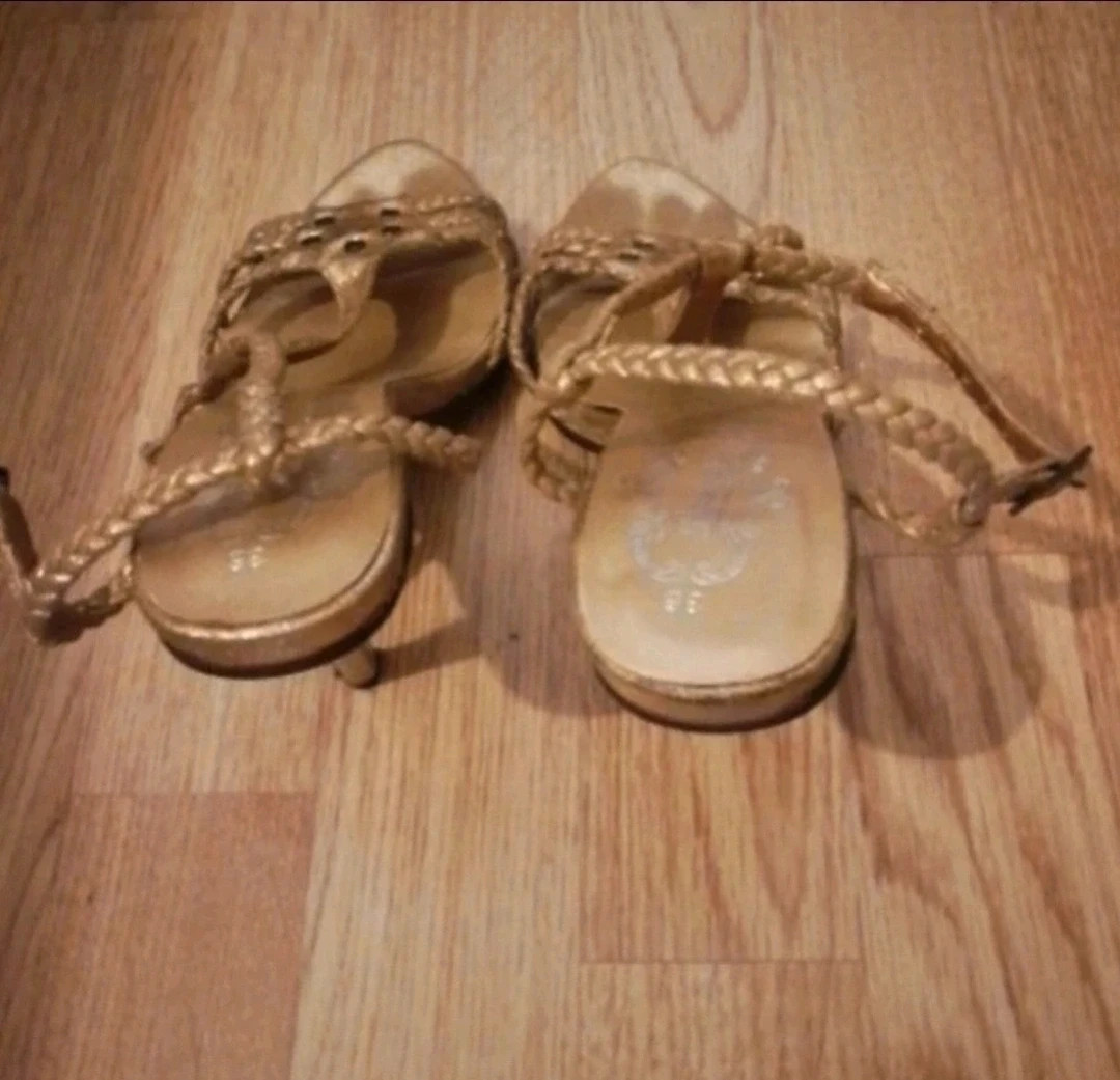 Sandalias de tacón fino doradas Blanco – Talla 36 – Elegancia para bodas y eventos – Blanco – taille 36 5