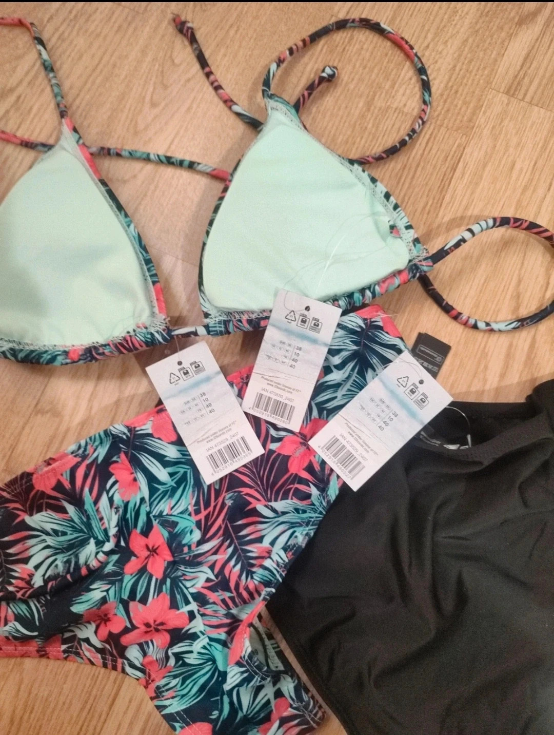 Bikini floral + braga negra Lidl T.38 | Muy favorecedor | Nuevo con etiqueta – Lidl – taille M / 38 / 10 5