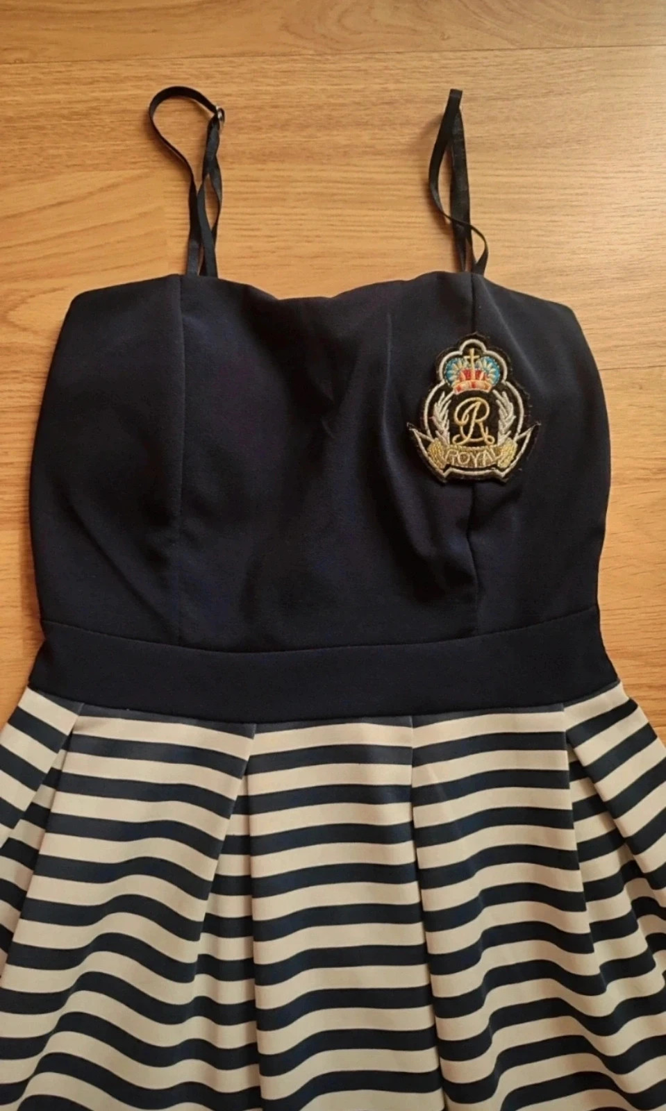 Vestido marinero azul marino y blanco | Talla única (equivale a S) | Con relleno en el pecho – marca local – taille S / 36 / 8 2