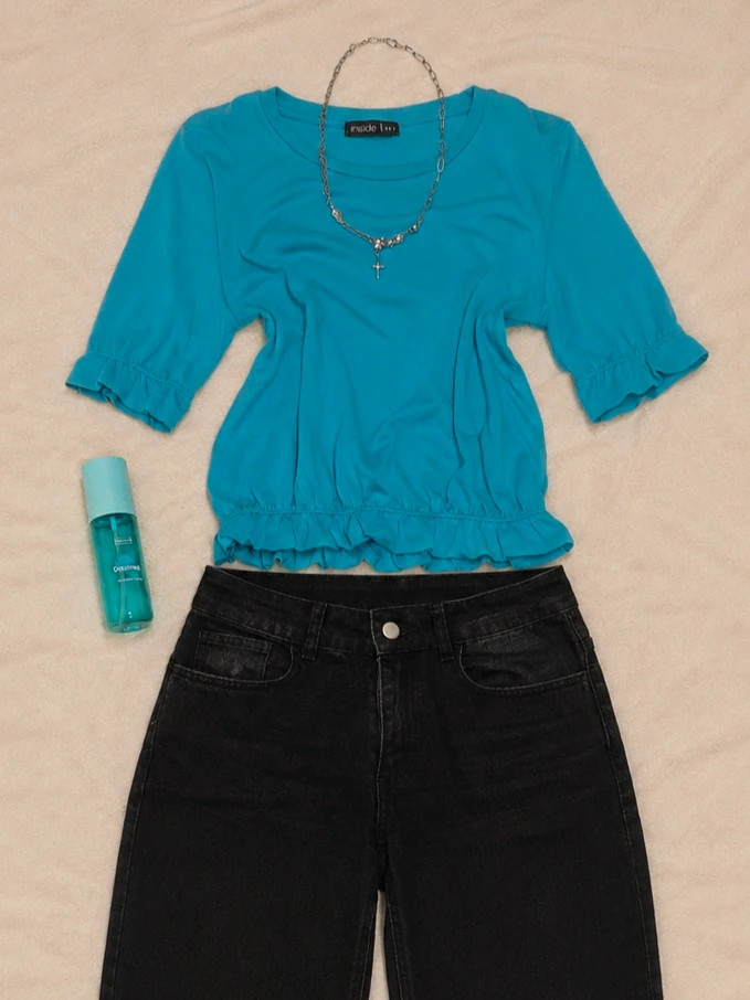 Inside croptop holgado azul