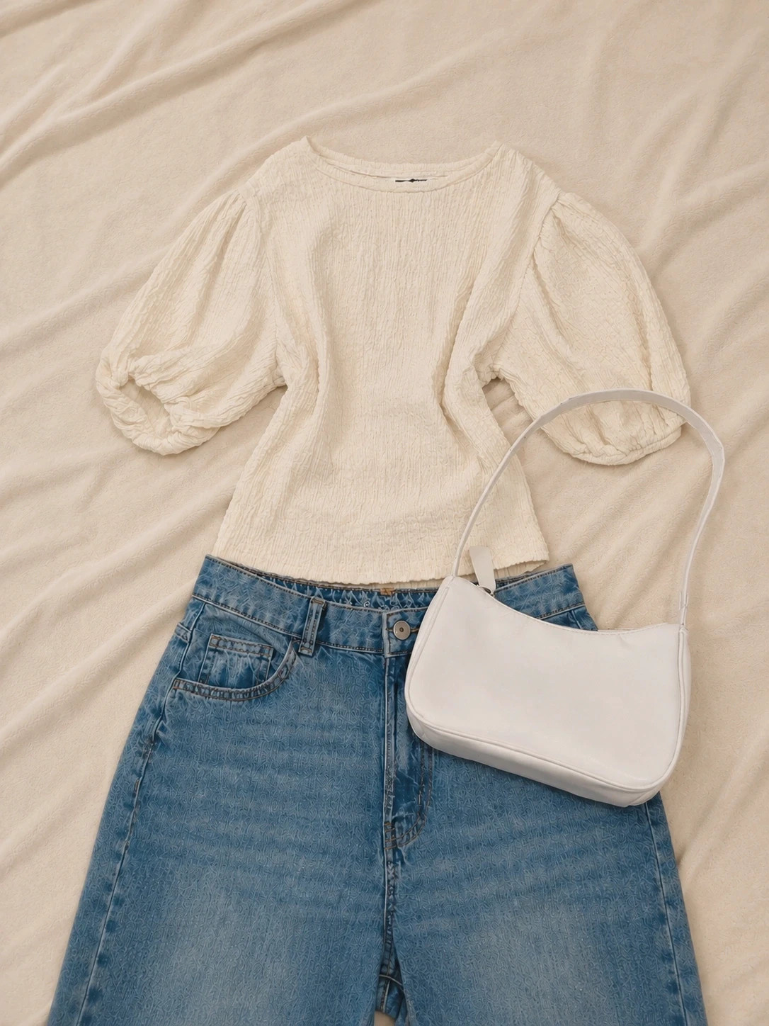 Pull&Bear top con mangas 3/4 amarillo claro