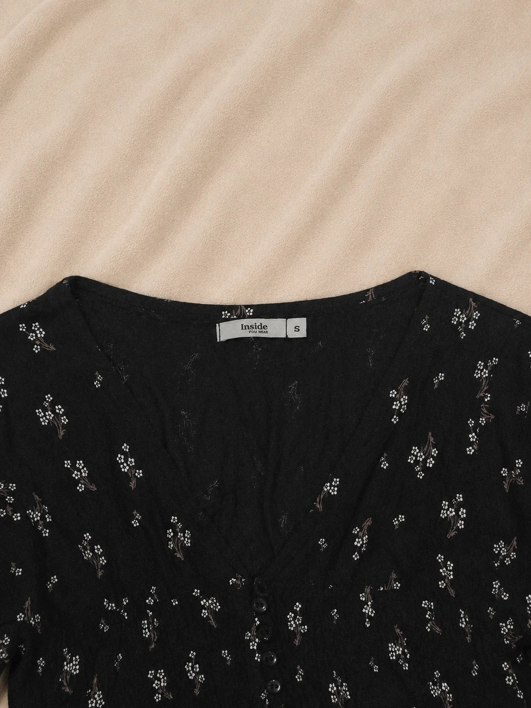 Inside blusa top con botones negra – Inside – taille S / 36 / 8 4