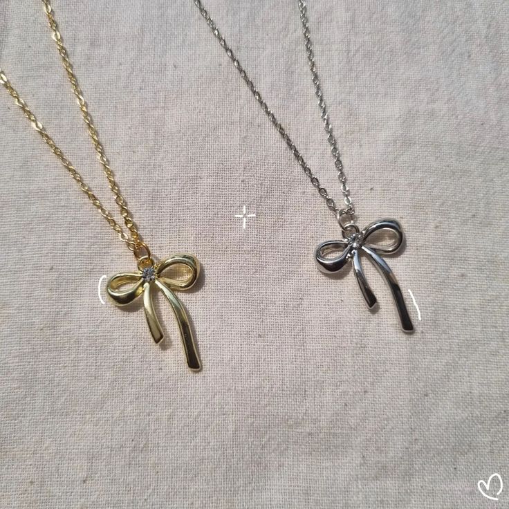 Collier nœud doré et argenté