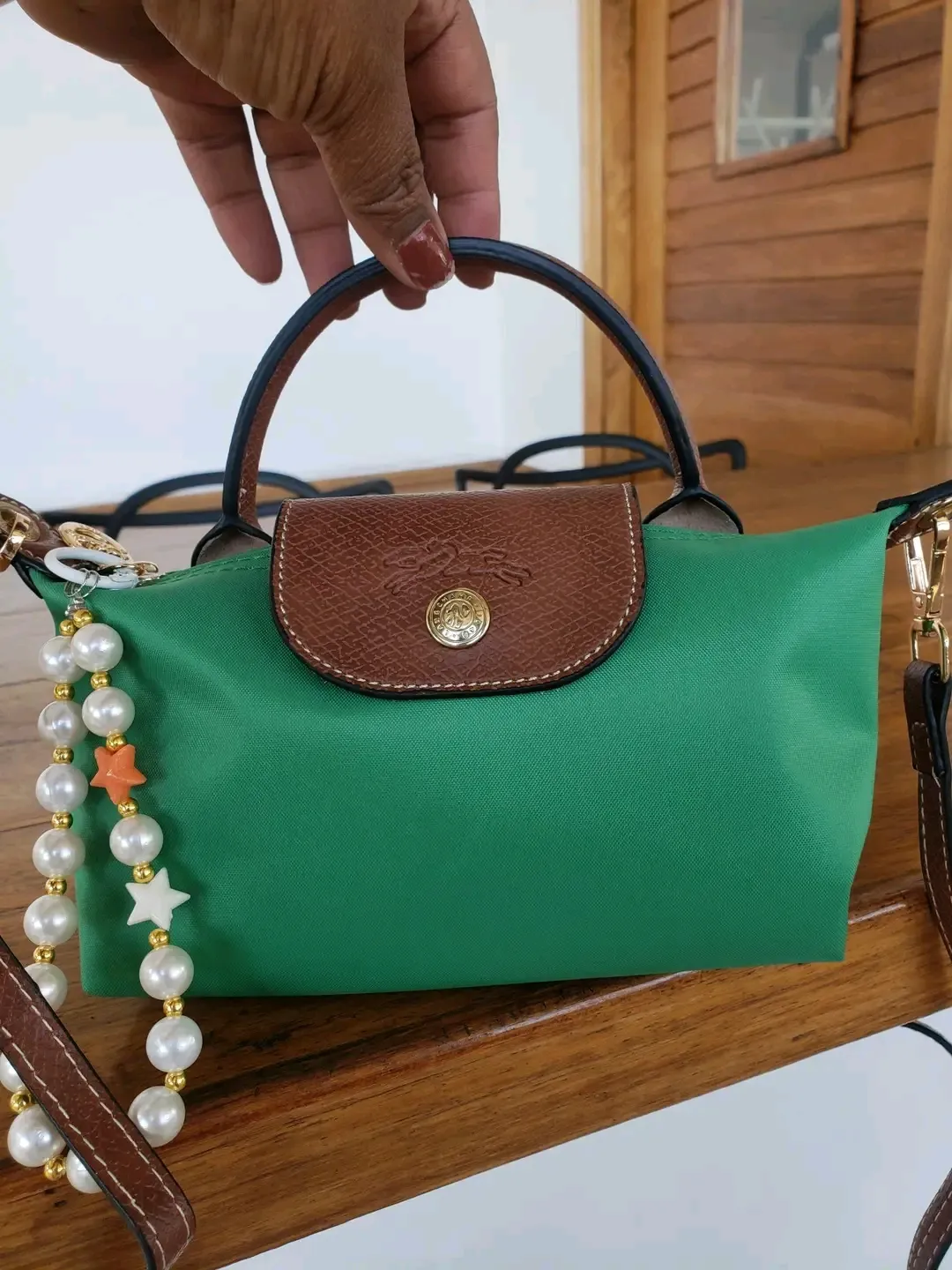 Sac Jolie style Kelly petit modèle vert 3