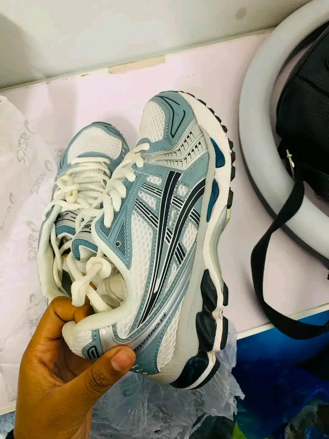 Baskets Asics Gel blanc bleu