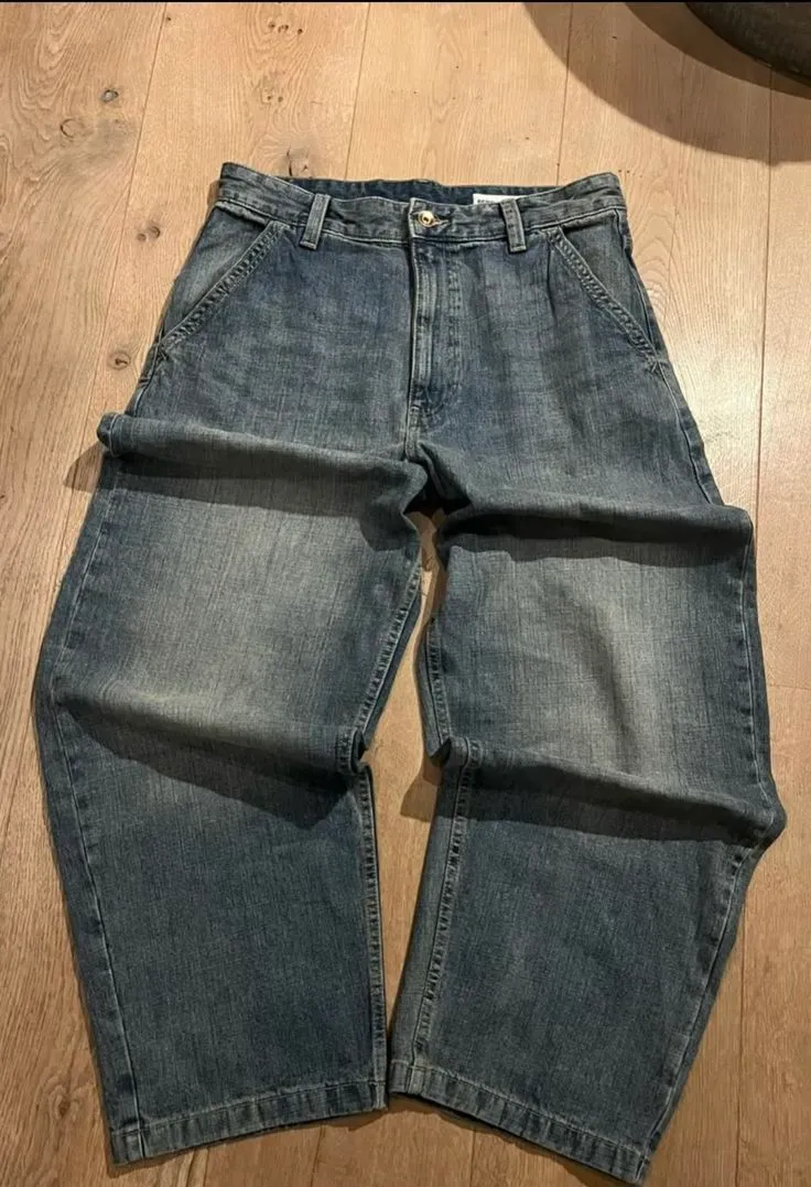 Jean large bleu délavé vintage