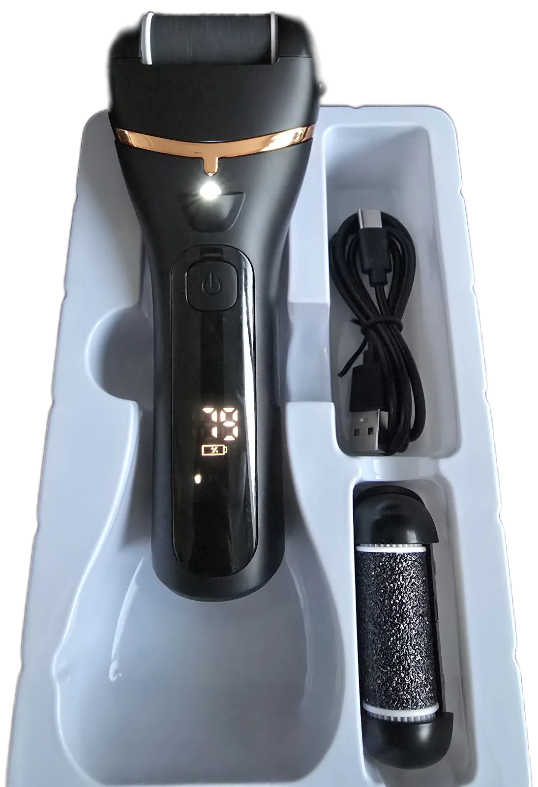 Rasoir électrique rechargeable noir avec accessoires