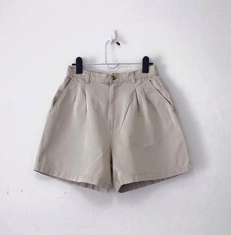 Short plissé beige rayé 3