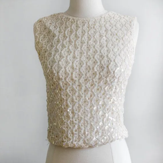 Débardeur blanc motif quilté sans manches 3