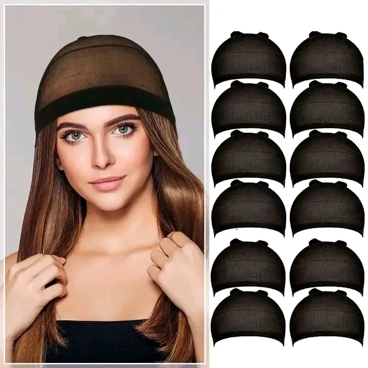 Bonnet filet cheveux noir extensible 3