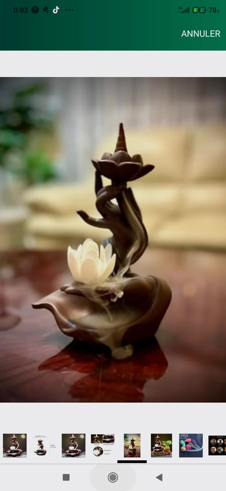 Brûleur d'encens cascade fleur de lotus – Sans marque 2