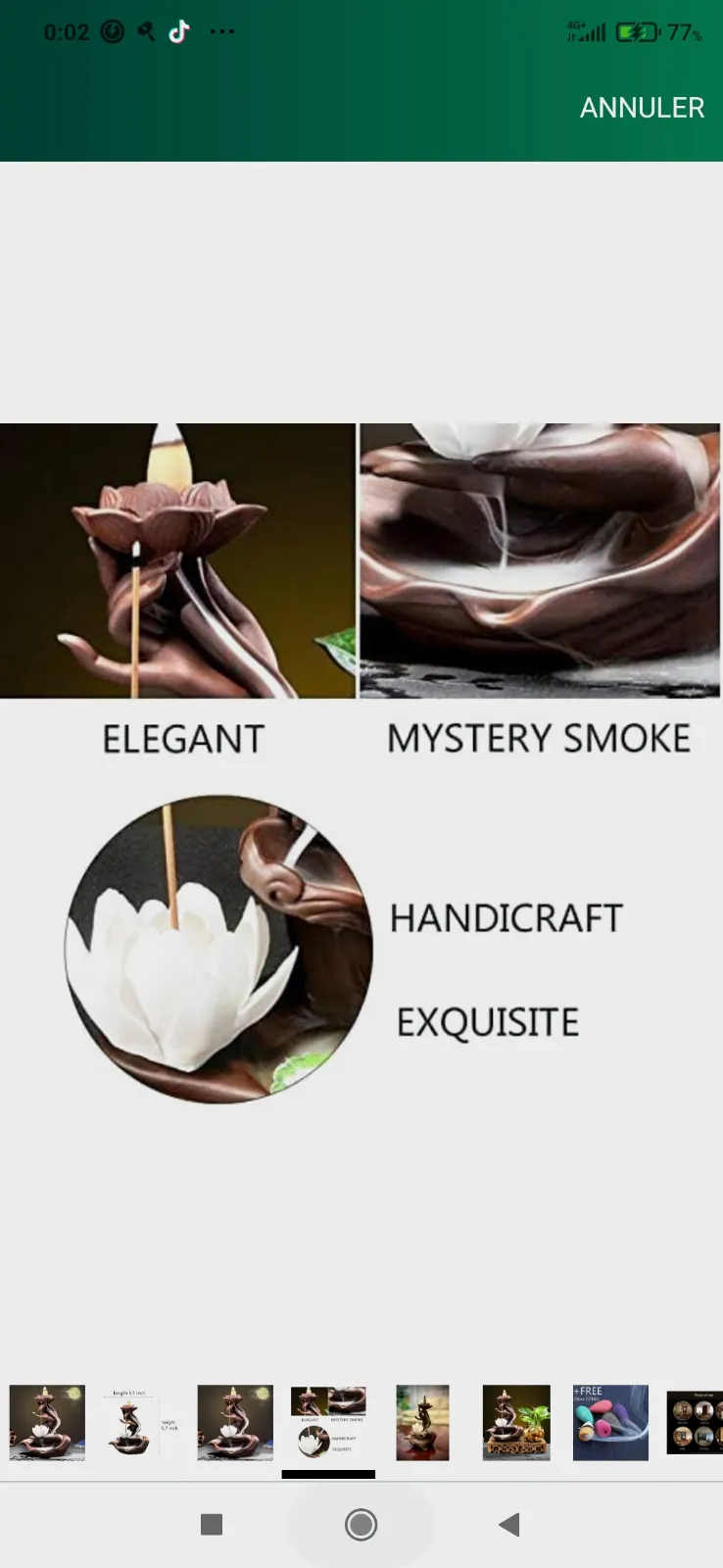 Brûleur d'encens cascade fleur de lotus – Sans marque 3