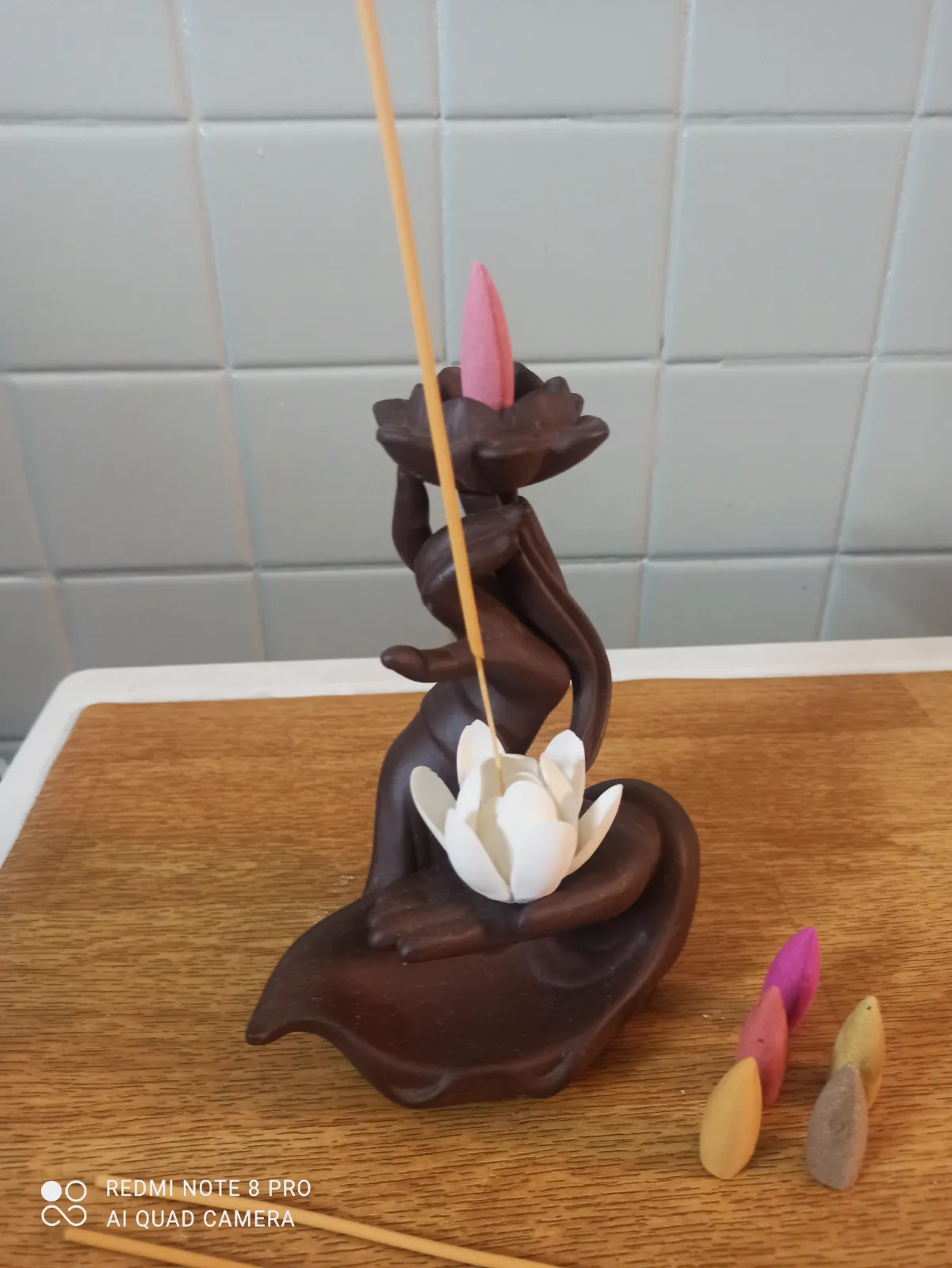 Brûleur d'encens cascade fleur de lotus – Sans marque 6