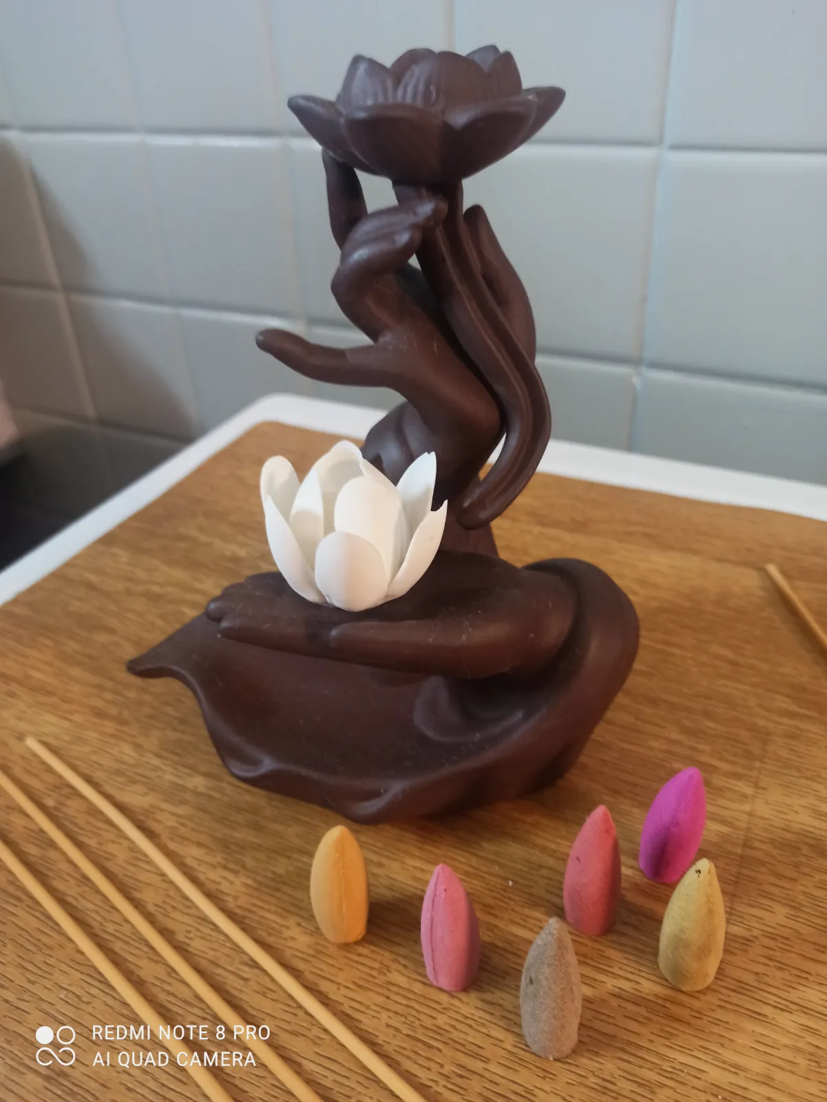 Brûleur d'encens cascade fleur de lotus – Sans marque 4