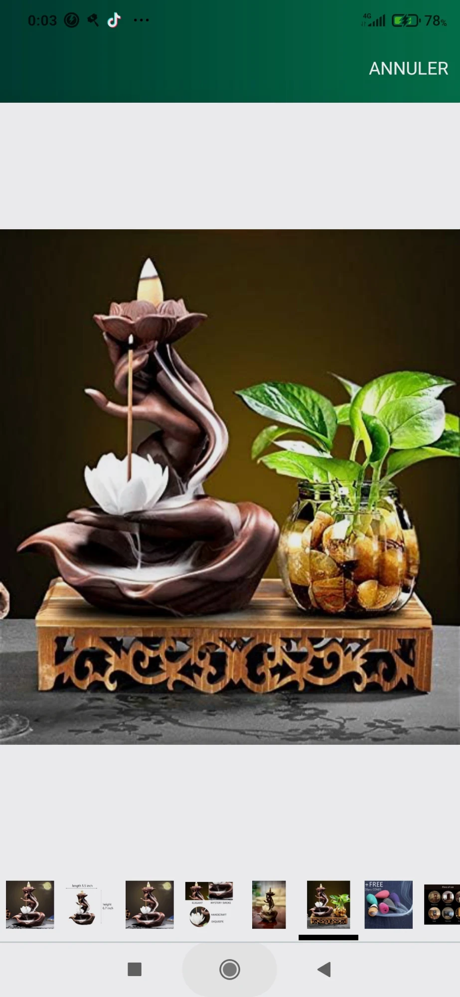 Brûleur d'encens cascade fleur de lotus