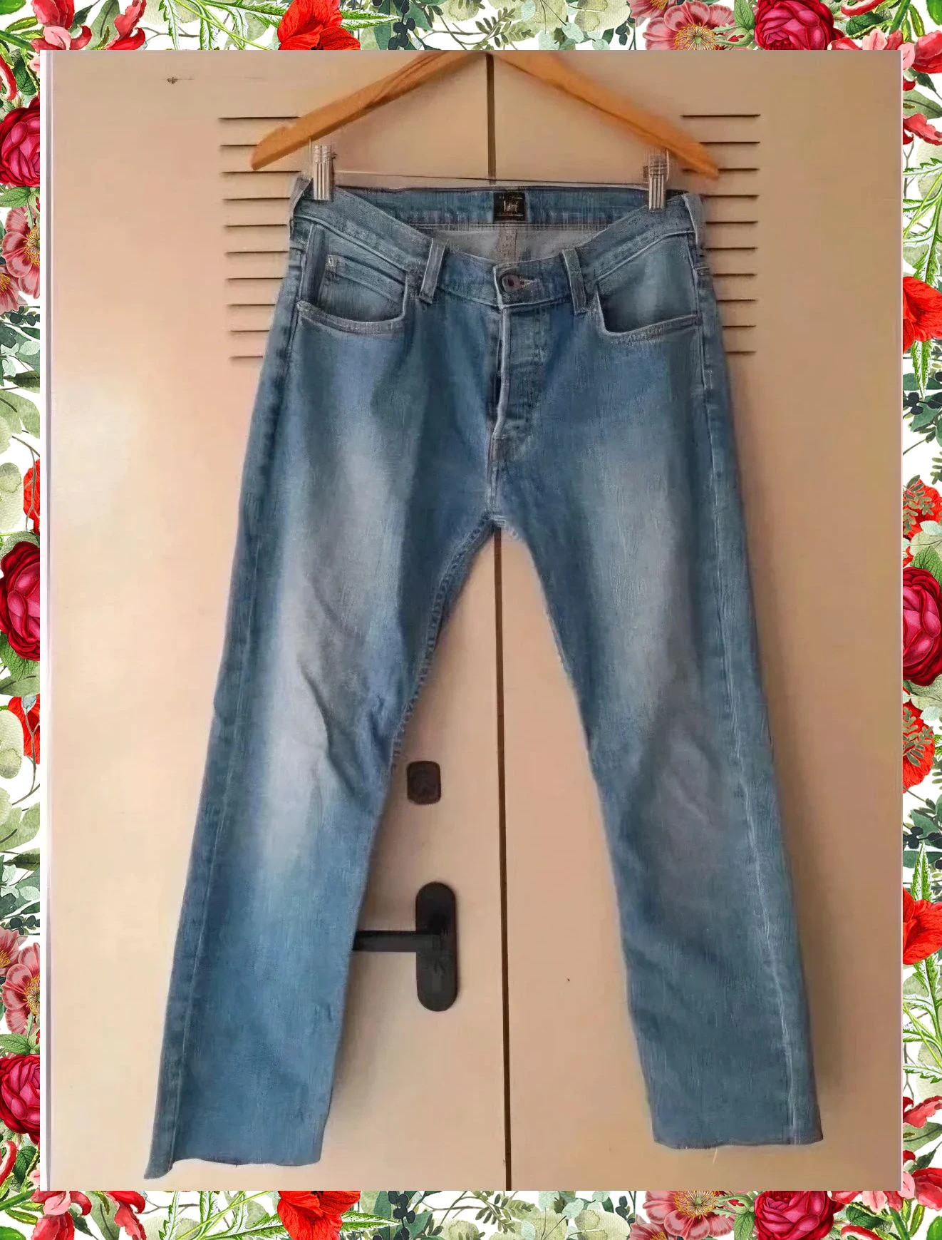 Vaqueros Lee Powell Slim Straight Azul Claro Lavado
