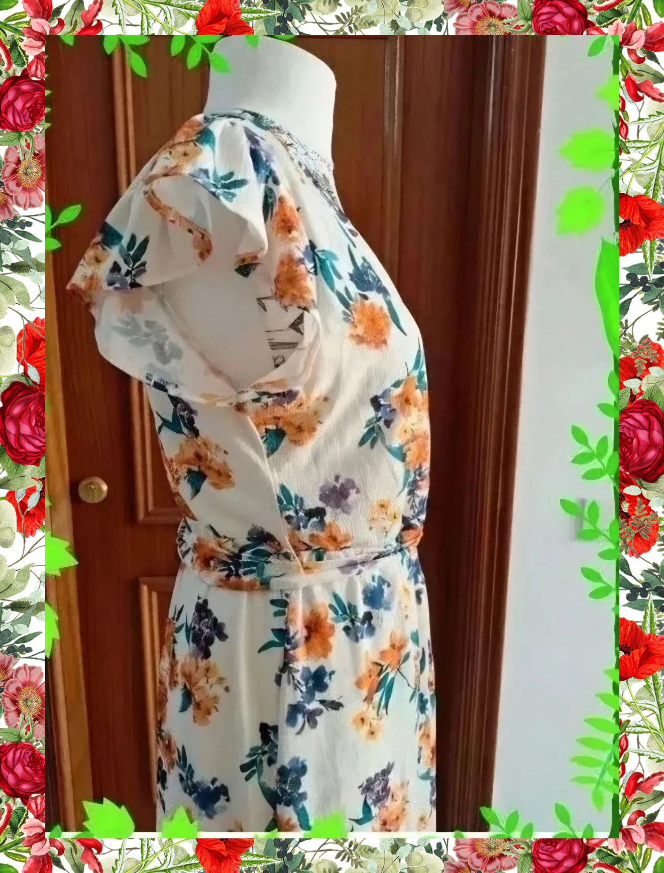 Vestido Midi Cruzado Floral Springfield Talla XL – Springfield – taille XL / 42 / 14 5