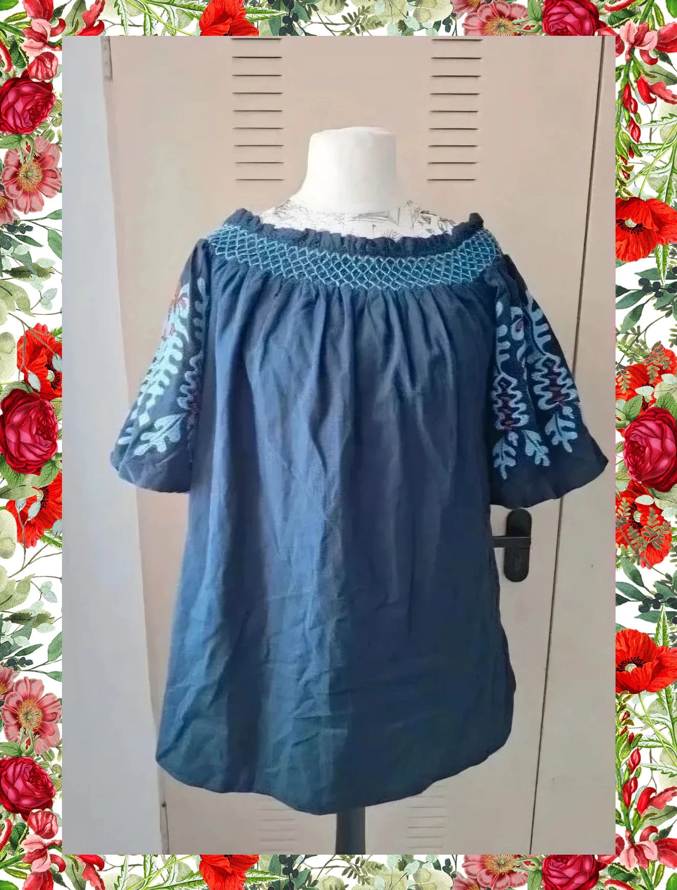 Blusa Boho / Envolvente con Bordados Éticos – Zara Basic