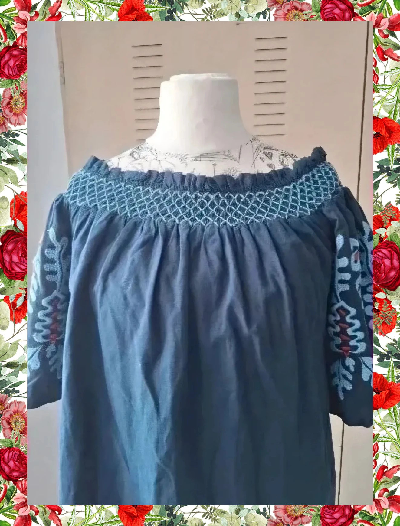 Blusa Boho / Envolvente con Bordados Éticos – Zara Basic – Zara Basic – taille L / 40 / 12 4