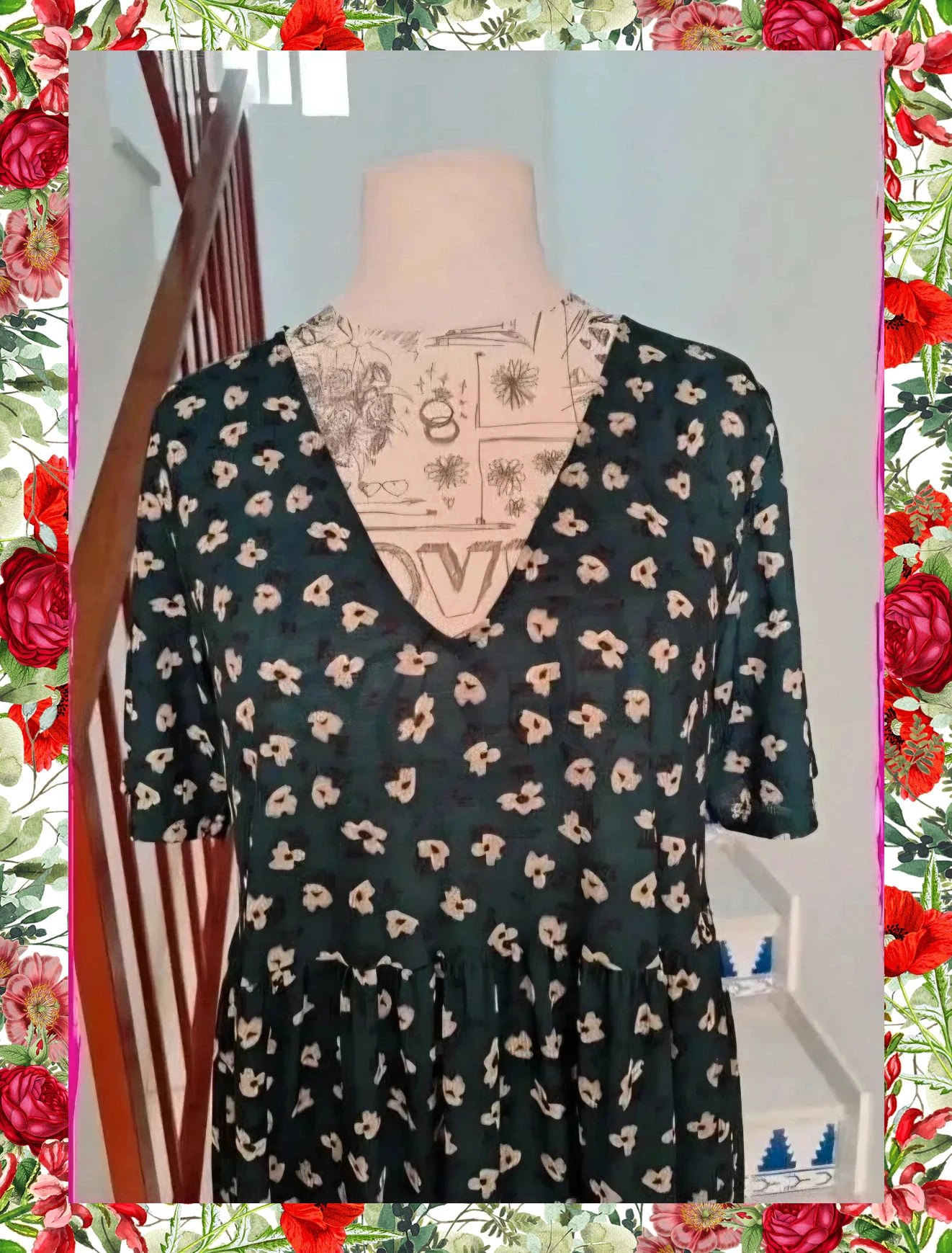 Vestido Midi Estampado de Flores Pull&Bear – Pull & Bear – taille L / 40 / 12 4
