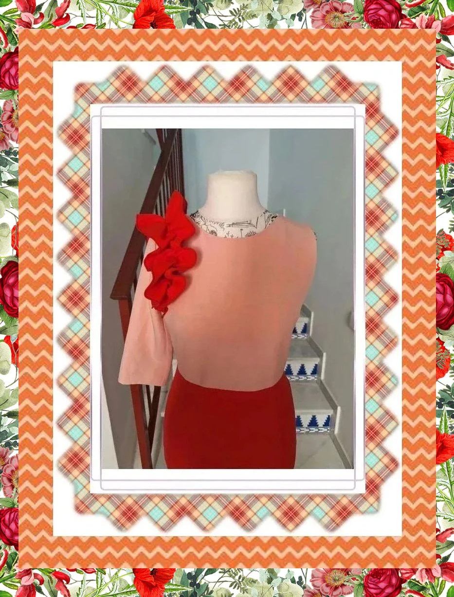 Elegante vestido de fiesta rosa y rojo – taille M / 38 / 10 2