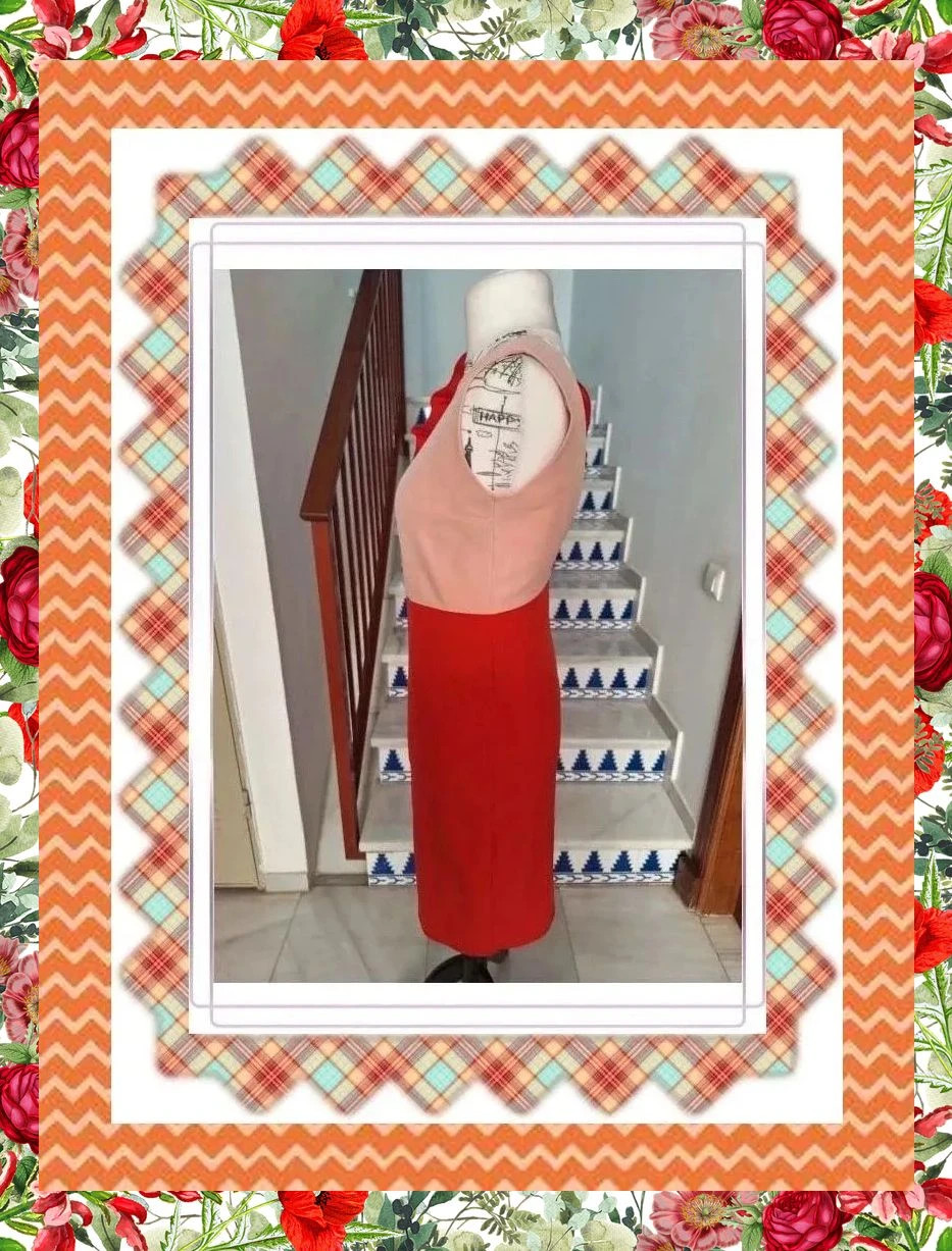 Elegante vestido de fiesta rosa y rojo – taille M / 38 / 10 3