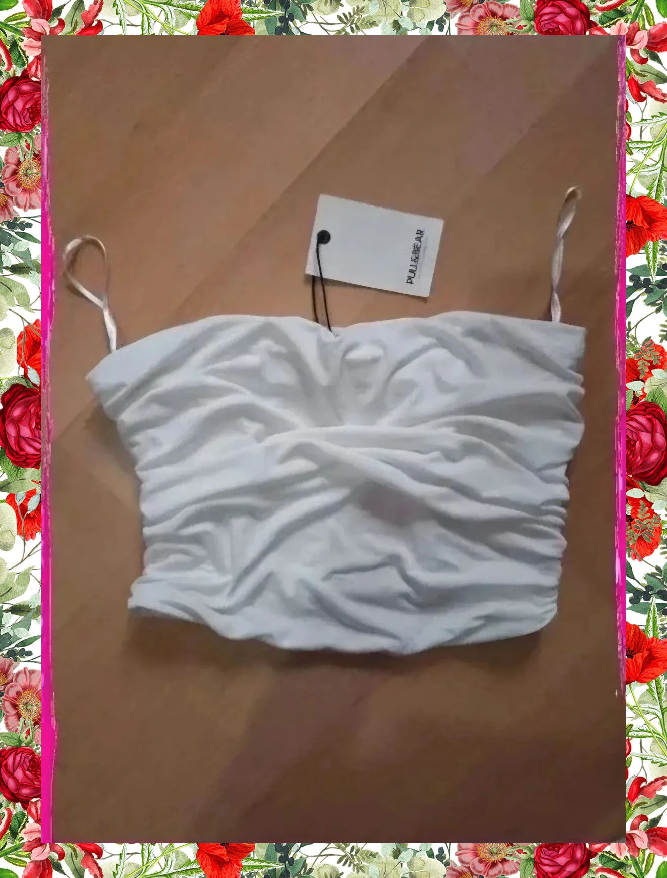 Top Crop Blanco Fruncido Pull&Bear – Pull & Bear – taille M / 38 / 10