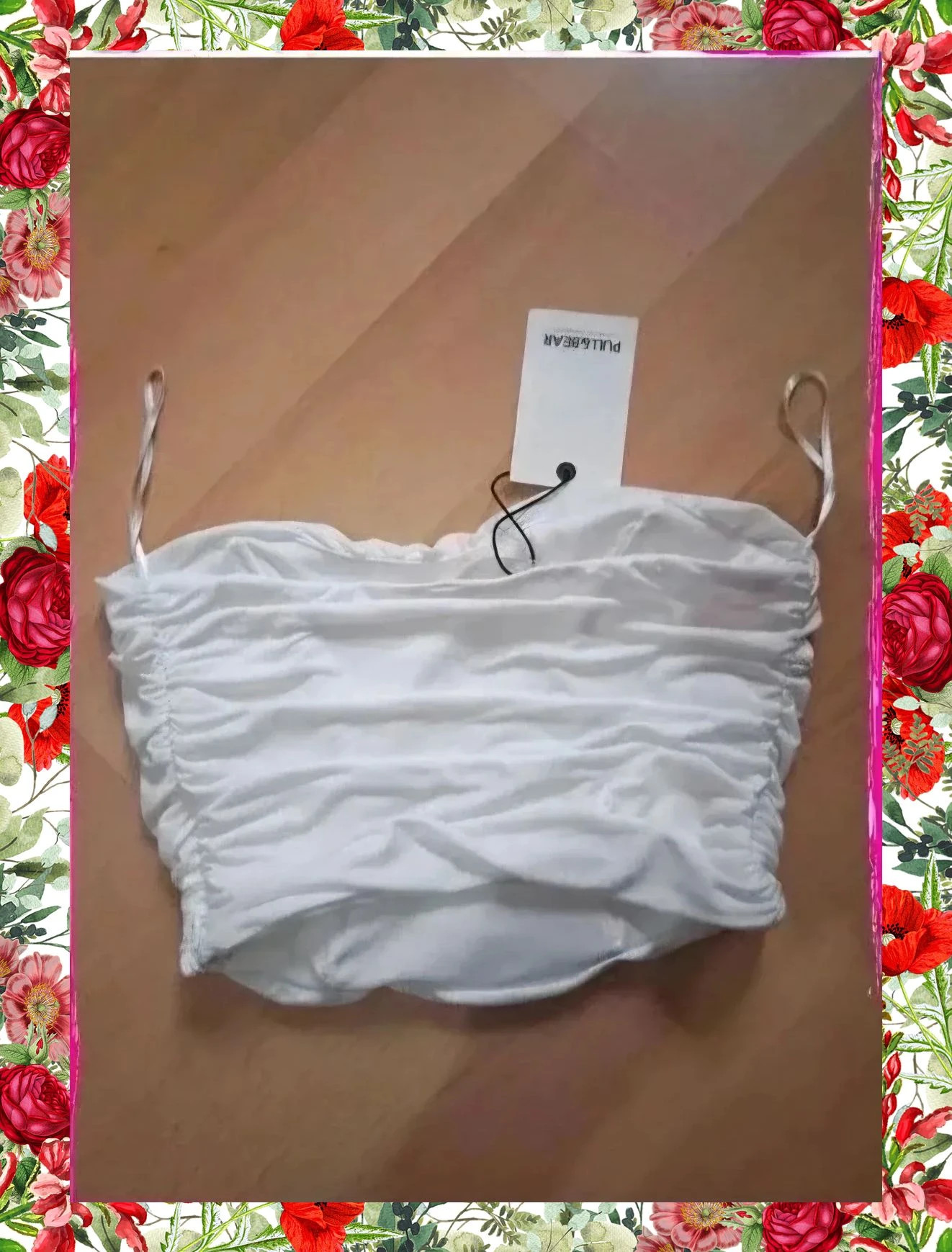Top Crop Blanco Fruncido Pull&Bear – Pull & Bear – taille M / 38 / 10 2