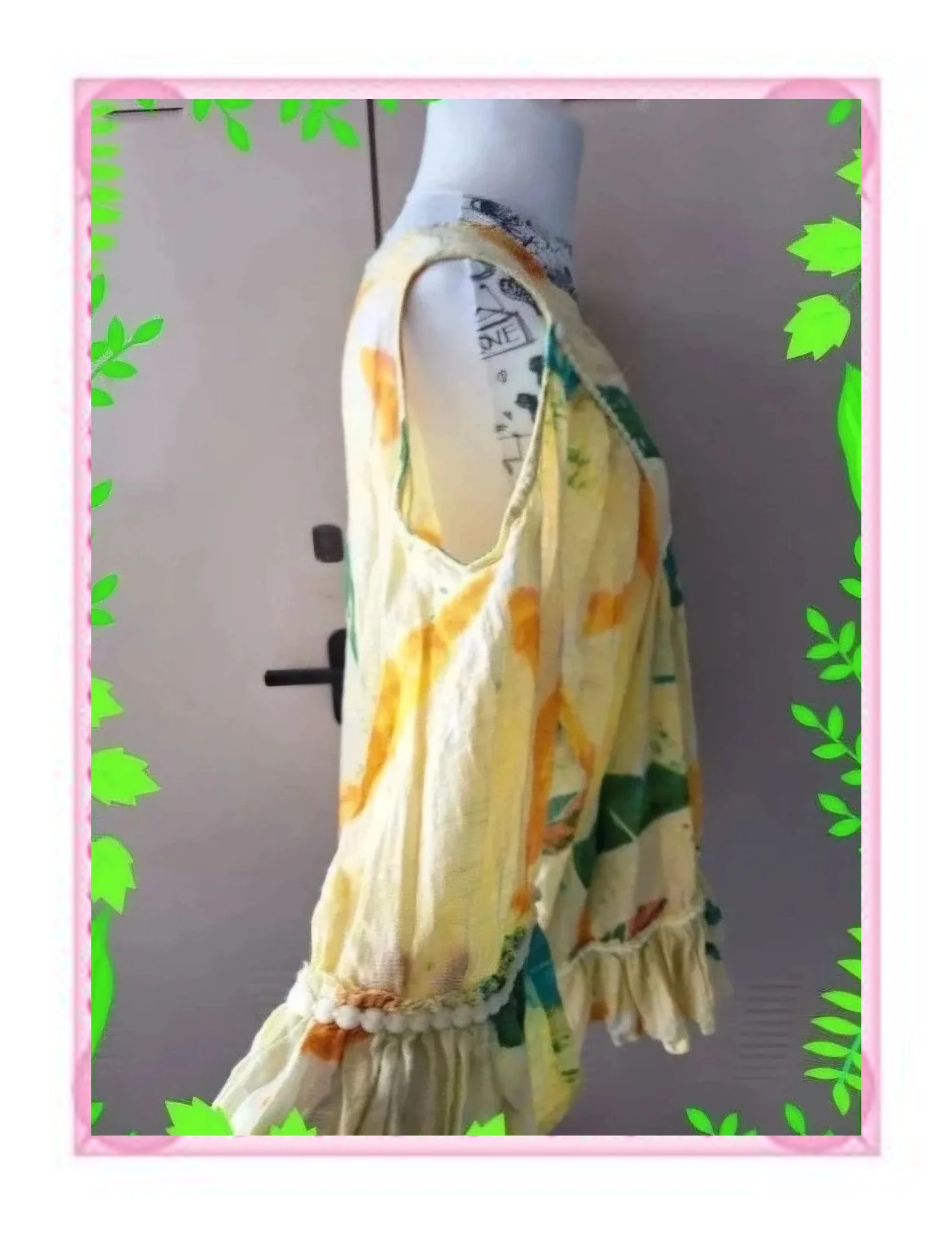 Blusón / Vestido Corto Playero de Algodón – free size – taille Taille unique 2