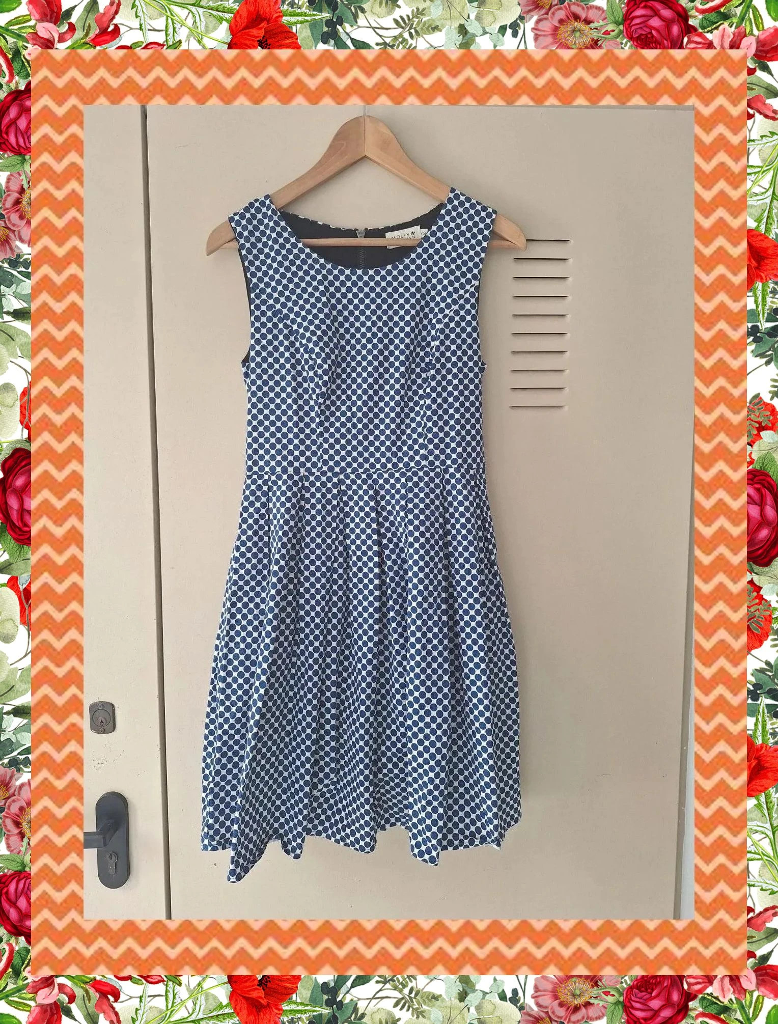 Vestido de Topos Azules y Blancos Molly Bracken