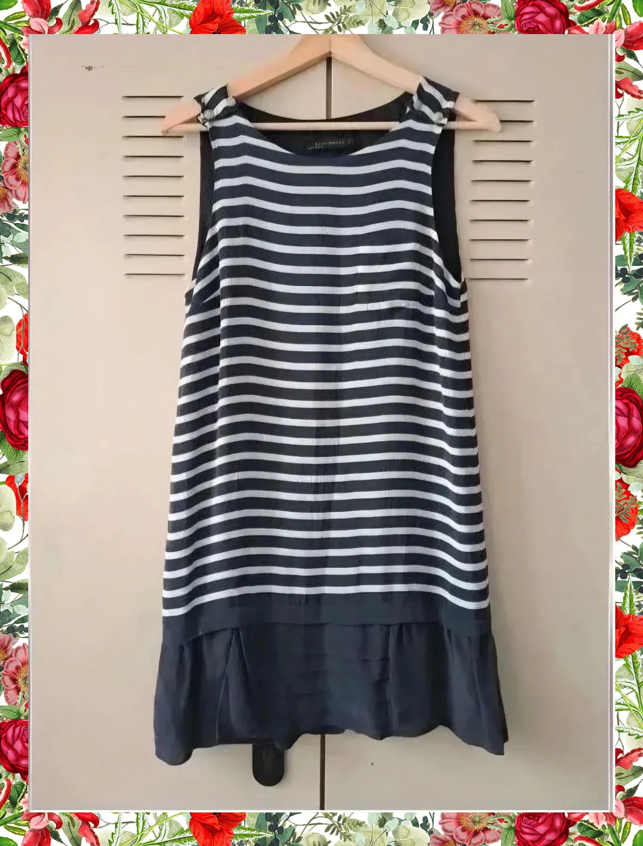 Vestido de Seda de Rayas Zara Woman