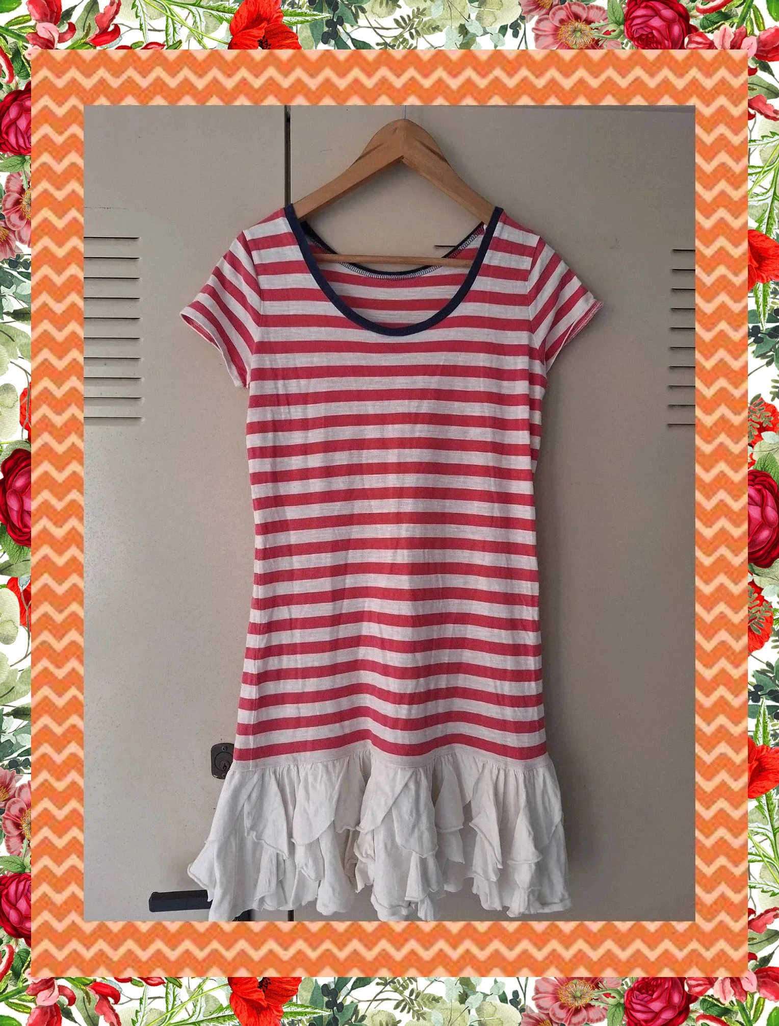 Vestido a Rayas Rojo y Blanco Ralph Lauren con Volantes – Ralph Lauren – taille 14 ans / 164 cm 5