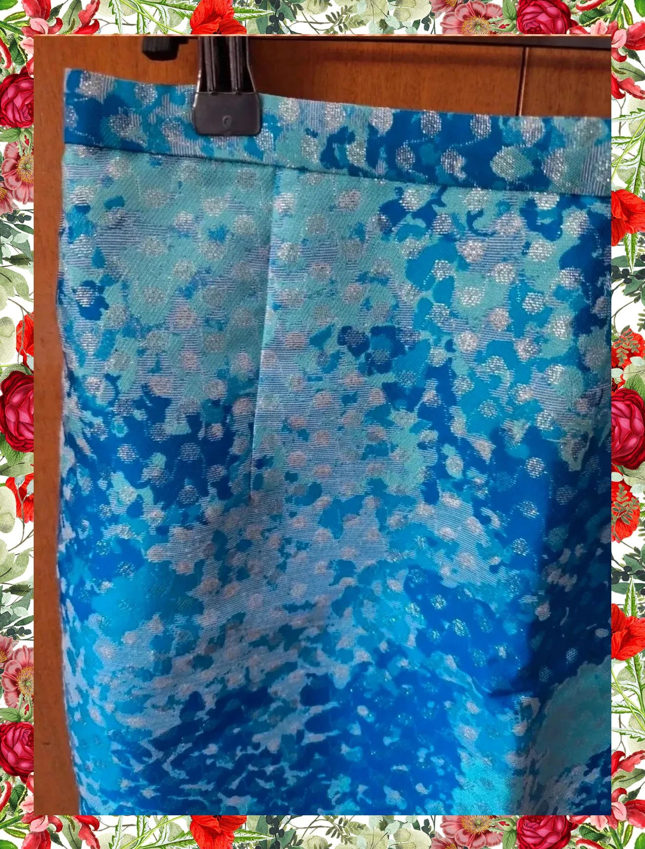 Minifalda Jacquard Metalizada Azul – H&M – H&M – taille M / 38 / 10 2